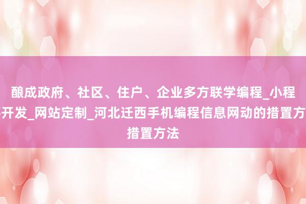 酿成政府、社区、住户、企业多方联学编程_小程序开发_网站定制_河北迁西手机编程信息网动的措置方法